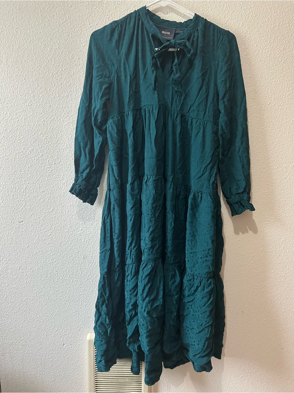 Maeve Tiered Long-Sleeve Midi Dress